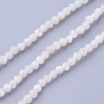 シェルビーズ連売り  多面カット  ラウンド  2~2.5mm  穴：0.5mm  約180~200個/連  14.5~16.1インチ（37~41cm）&nbsp;G-F619-27-2mm-1