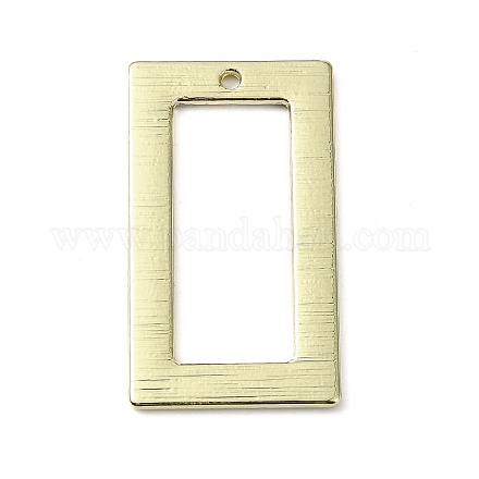 ラックメッキ合金ペンダント  長方形  ゴールドカラー  32x18x1.2mm  穴：1.4mm&nbsp;PALLOY-K023-14G-1