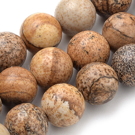 Natural Picture Jasper Beads Strands G-S259-27-10mm-1