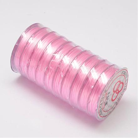 フラット弾性クリスタルストリング  弾性ビーズ糸  ストレッチブレスレット作り用  パールピンク  0.8mm  約10.93ヤード（10m）/ロール&nbsp;EW-O001-02D-1