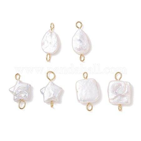 Wholesale 3Pcs 3 Styles Natural Keshi Pearl Connector Charms