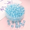 50Pcs Transparent Acrylic Beads, Sky Blue, 10x2mm
