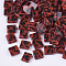2-Hole Glass Seed Beads, Antique Style, Square, FireBrick, 5x4.5~5.5x2~2.5mm, Hole: 0.5~0.8mm