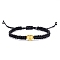 Adjustable Nylon Thread Braided Beads Bracelets, with Alloy Spacer Beads, Letter A, 6-1/4~9-7/8 inch(16~25cm)