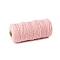 Cotton String Threads for Crafts Knitting Making, Pink, 3mm, about 109.36 Yards(100m)/Roll