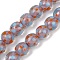 Handmade Lamword Beads Strands, Round with Polka Dot, Azure, 10~11x9~10mm, Hole: 1.4mm, about 40pcs/strand, 14.2~15.94''(36~40.5cm)