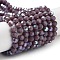 Opaque Glass Beads Strands, Faceted(32 Facets), Round, Old Rose, 4mm, Hole: 0.8mm, about 87~93pcs/strand, 32~33cm