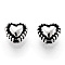 925 Sterling Silver Beads, Heart, Antique Silver, 5x4x3mm, Hole: 1mm