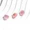 Gradient Color Opaque Resin Beads, with Glitter Powder, Apple, Pink, 11.3x8.7mm
