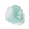 Transparent Glass Beads Caps, Lotus Leaf, Medium Aquamarine, 25x24x6mm, Hole: 1.4mm