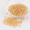 6/0 Round Silver Lined Round Hole Glass Seed Beads, Pale Goldenrod, 4mm, Hole: 1.5mm, about 737pcs/50g