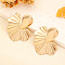 Alloy Stud Earrings, Golden, Fan, 50mm