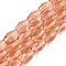 Transparent Glass Beads Strands, Faceted, Oval, Sandy Brown, 8x5.5mm, Hole: 1mm, about 68~70pcs/strand, 20.07~20.86 inch(51~53cm)
