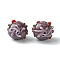 Handmade Bumpy Lampwork Beads, Round, Old Rose, 14.5~15.5x13.5mm, Hole: 1.4mm