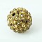 Grade A Pave Disco Ball Beads, Polymer Clay Rhinestone Beads, Round, Lime, 10mm, Hole: 1.2~1.7mm
