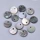 ブラックリップシェルペンダント  フラットラウンド  ブラック  8x1~2mm  穴：1.2mm&nbsp;SSHEL-S251-36A-1