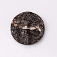 アワビの殻/パウア貝  フラットラウンド  2穴  サンゴ  15x2mm  穴：1.8mm&nbsp;BSHE-I011-04A-4