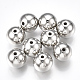 CCBプラスチックビーズ  ラウンド  プラチナ  10x9.5mm  穴：1.5~2mm  約850個/500g&nbsp;CCB-S160-49P-2
