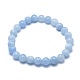 Natural & Dyed White Jade Bead Stretch Bracelets&nbsp;BJEW-K212-C-018-2