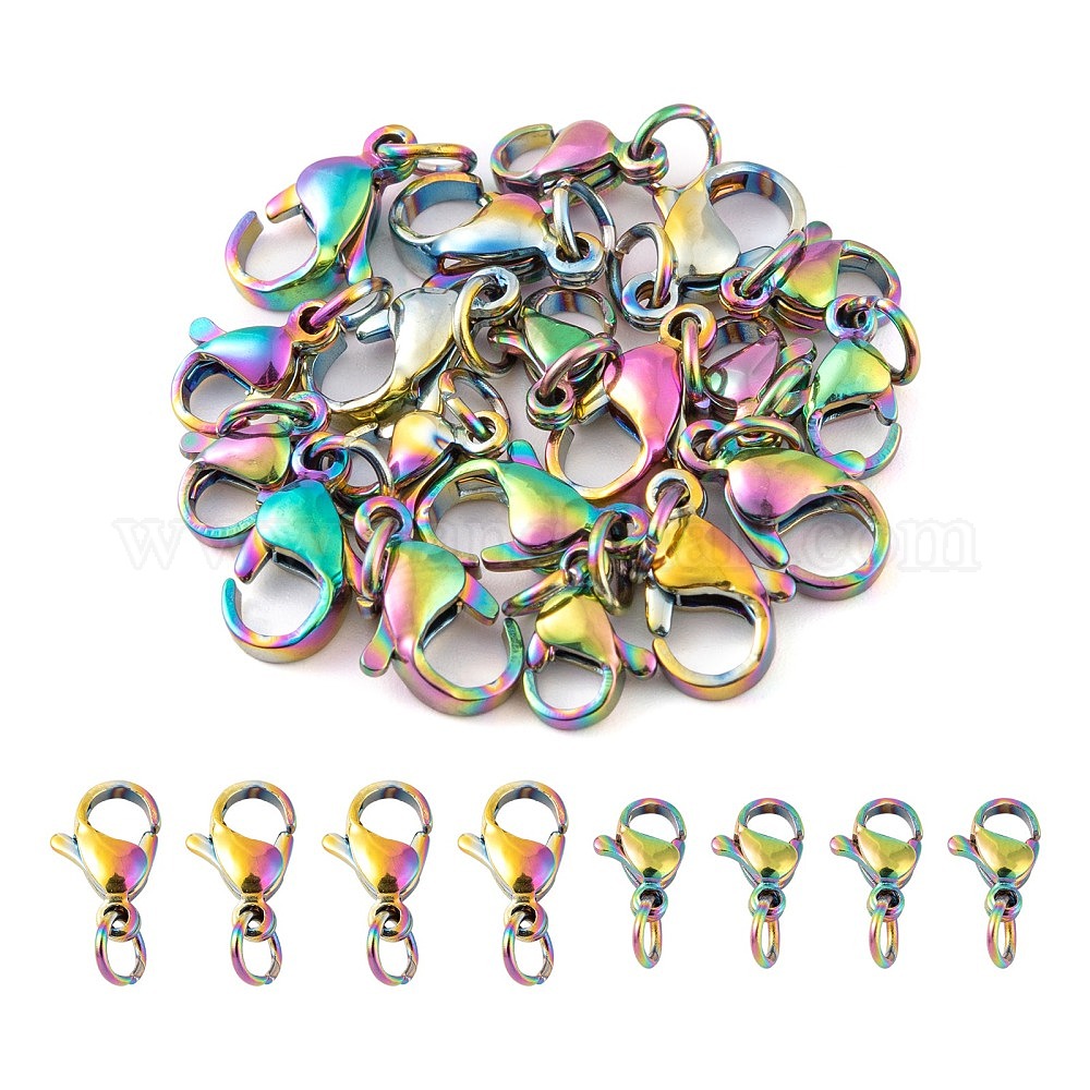 UNICRAFTALE 10Pcs 31mm 304 Stainless Steel Anchor Hook Clasps Cord End...