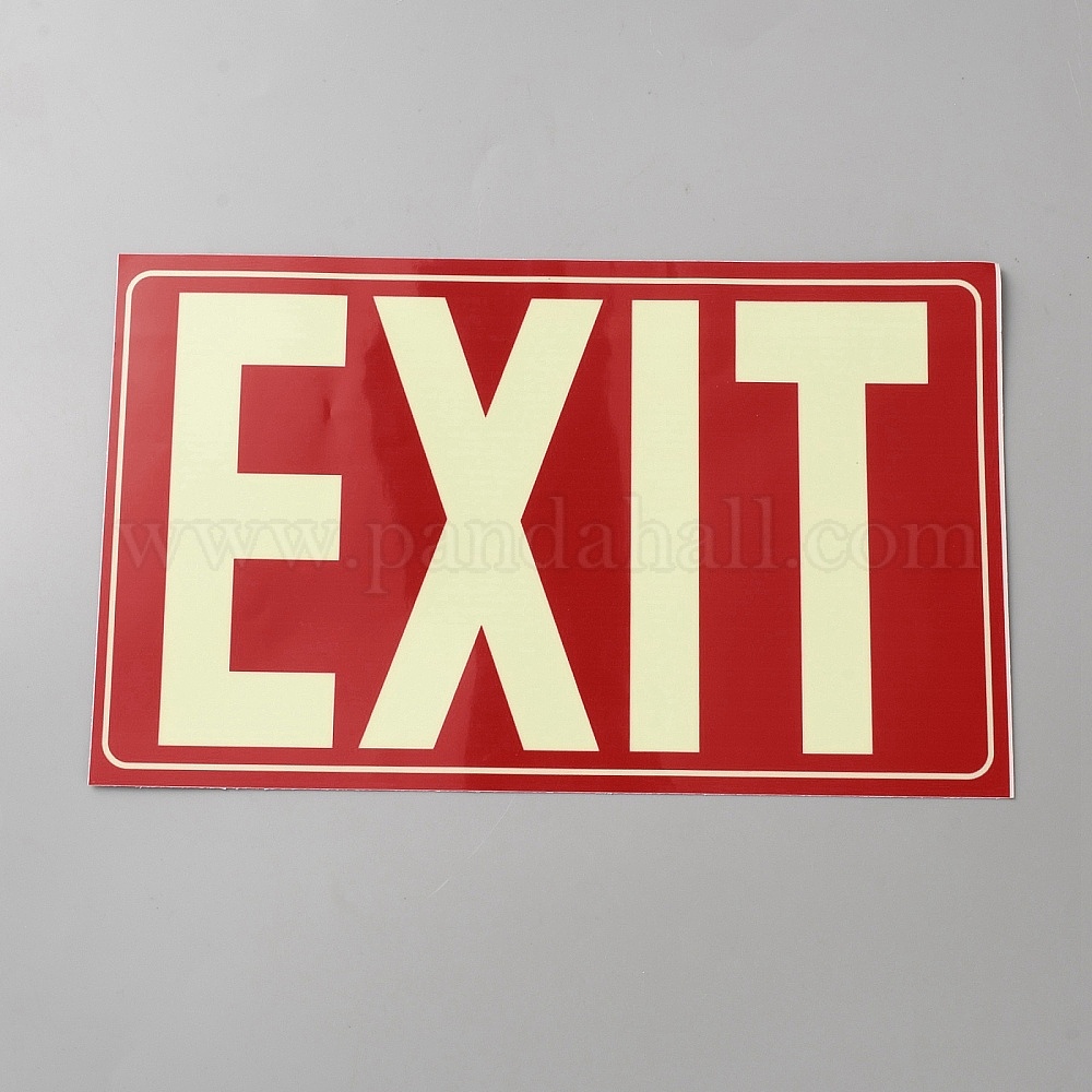 Wholesale Luminous Waterproof PVC Self-Adhesive EXIT Warning Stickers ...