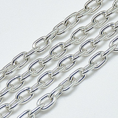 アルミニウムアズキチェーン  溶接されていない  オーバル  銀  4.6x3.1x0.8mm