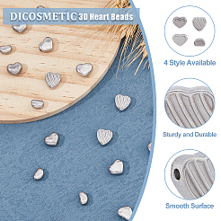 24Pcs 4 Style 304 Stainless Steel Beads&nbsp;STAS-DC0014-50