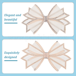 2Pcs Bowknot Polyester Rhinestone Shoe Decorations&nbsp;FIND-GO0002-35