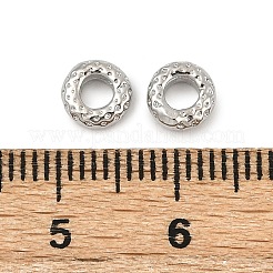 真鍮製スペーサービーズ  溝 平ら 丸い  プラチナメッキ  6x2.5mm  穴：3mm&nbsp;KK-D375-04P