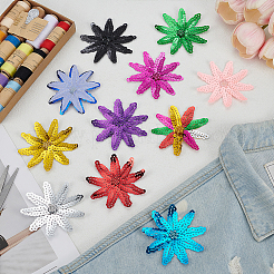 33Pcs 11 Colors Flower PVC Glitter Sequins Ornament Accessories&nbsp;DIY-FG0008-26
