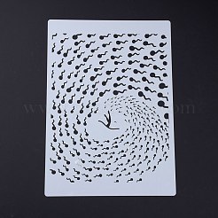 ペットの描画ステンシル  紙、壁、布、床、家具、キャンバス、木材用の再利用可能なステンシル。  人間の模様を持つ矩形  ホワイト  29.7x21x0.01cm&nbsp;DIY-C036-03