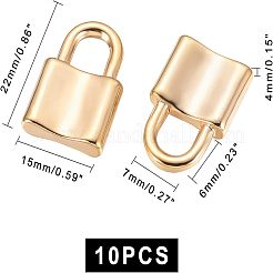 20個5スタイル304ステンレススチールペンダント  南京錠  ステンレス鋼色  18.5x12x5mm  穴：5mm&nbsp;STAS-UN0024-12