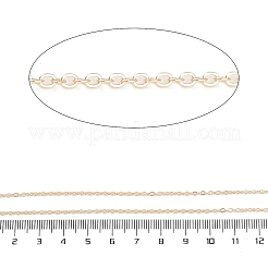 ラックメッキ鉄アズキチェーン  オーバル  ライトゴールド  2.5x1.8x0.5mm  50ヤード/ロール&nbsp;CH-H002-05KCG