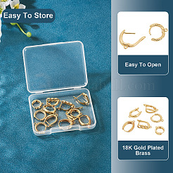 12Pcs 6 Styles Brass Hoop Earring Findings&nbsp;KK-TA0002-88