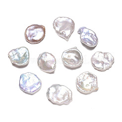 ナチュラルケシパールビーズ  養殖淡水パール  穴なし/ドリルなし  ナゲット  貝殻色  14~18x11~14.5x3~5mm&nbsp;PEAR-N020-S02-1