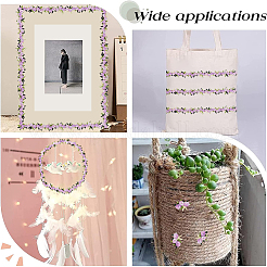 15 ヤードの花ポリエステル刺繍レースリボン  洋服アクセサリーデコレーション  スミレ  3/4インチ（20mm）&nbsp;OCOR-WH0070-77D