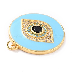 Real 18K Gold Plated Brass Micro Pave Cubic Zirconia Pendants&nbsp;ZIRC-L100-084G-01