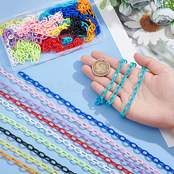 20 Strands 10 Colors Opaque Acrylic Cable Chains&nbsp;SACR-PH0002-11