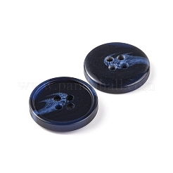 樹脂ボタン  4穴  フラットラウンド  マリンブルー  20x3.5mm  穴：2mm&nbsp;LS-BUTT-WH0015-63B-01