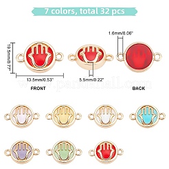 32Pcs 7 colors Glass Connector Charms&nbsp;GLAA-AR0001-29