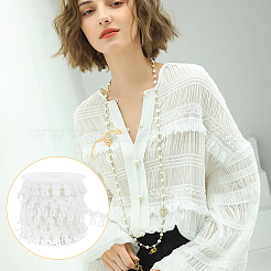 ポリエステル弾性ボタンループトリム1束  服飾材料  ホワイト  3/4インチ（18mm）  約20.00ヤード（18.29m）/バンドル&nbsp;OCOR-BC0006-93B