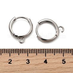 真鍮製フープピアスパーツ  ラックめっき  長持ちメッキ  カドミウムフリー＆鉛フリー  カン付き  プラチナ  15.5x13.5x3.5mm  穴：1.8mm  ピン：1mm&nbsp;KK-C134-24P
