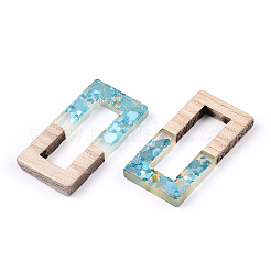 Transparent Resin & White Wood Pendants&nbsp;RESI-TAC0021-77
