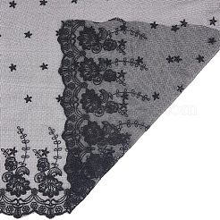 3 Yards Polyester Embroidery Flower Mesh Fabric&nbsp;DIY-GF0011-37B