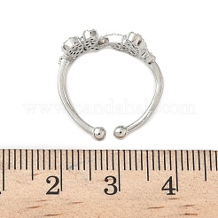 Brass Micro Pave Cubic Zirconia Cuff Rings&nbsp;RJEW-H256-03P
