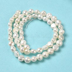 天然養殖淡水パールビーズ連売り  研磨両側  グレード3a+  パパイヤホイップ  6~7x6~7x4.5~5mm  穴：0.6mm  約57個/連  13.78~13.98インチ（35~35.5cm）&nbsp;PEAR-E017-04