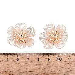 真鍮製ビーズキャップ  花  ライトゴールド  27.5~31x27.5~31x4mm  穴：0.9mm&nbsp;KK-N278-02KCG