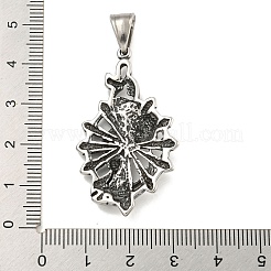 316サージカルステンレスペンダント  愛の言葉が書かれた頭蓋骨  アンティークシルバー  42x24.5x5mm  穴：7x5mm&nbsp;STAS-E212-153AS