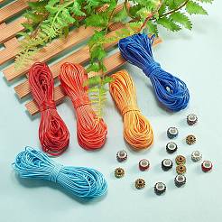 30束30色ワックスポリエステルコード  ラウンド  ミックスカラー  1mm  15 M /バンドル  1bundle / color&nbsp;YC-SZ0001-02