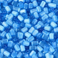 ドローベンチスタイルのキャットアイビーズ  コラム  ドジャーブルー  6x4mm  穴：1.4mm  約3000個/ポンド&nbsp;CE-T003-03A-03